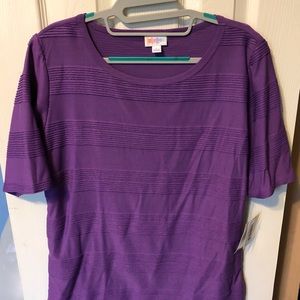 NWT LuLaRoe Gigi* Violet w/ layered shirring ~ sz Large